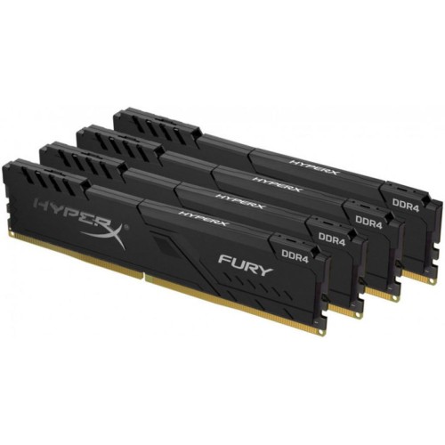 Модуль памяті для компютера DDR4 32GB (4x8GB) 2400 MHz HyperX Fury Black Kingston Fury (ex.HyperX) (HX424C15FB3K4/32)