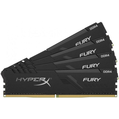 Модуль памяті для компютера DDR4 32GB (4x8GB) 2400 MHz HyperX Fury Black Kingston Fury (ex.HyperX) (HX424C15FB3K4/32)