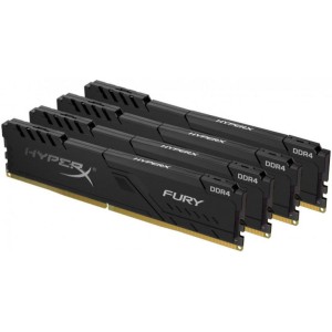 Модуль памяті для компютера DDR4 64GB (4x16GB) 2666 MHz HyperX Fury Black Kingston Fury (ex.HyperX) (HX426C16FB3K4/64)