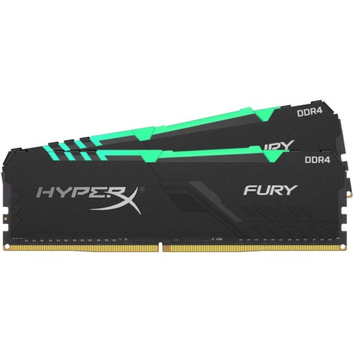 Модуль памяті для компютера DDR4 16GB (2x8GB) 3600 MHz HyperX Fury RGB Kingston Fury (ex.HyperX) (HX436C17FB3AK2/16)