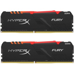 Модуль памяті для компютера DDR4 16GB (2x8GB) 3600 MHz HyperX Fury RGB Kingston Fury (ex.HyperX) (HX436C17FB3AK2/16)