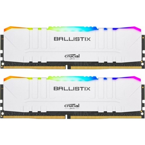 Модуль памяті для компютера DDR4 16GB (2x8GB) 3200 MHz Ballistix White RGB Micron (BL2K8G32C16U4WL)