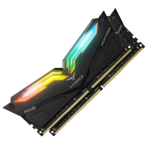 Модуль памяті для компютера DDR4 32GB (2x16GB) 3200 MHz T-Force Night Hawk RGB Black Team (TF1D432G3200HC16CDC01)