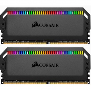 Модуль памяті для компютера DDR4 16GB (2x8GB) 3200 MHz Dominator Platinum RGB Black Corsair (CMT16GX4M2Z3200C16)