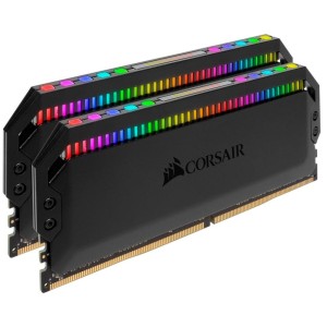 Модуль памяті для компютера DDR4 16GB (2x8GB) 3466 MHz Dominator Platinum RGB Black Corsair (CMT16GX4M2C3466C16)