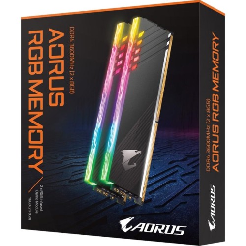 Модуль памяті для компютера DDR4 16GB (2x8GB) 3600 MHz RGB Fusion with Demo Kit GIGABYTE (GP-AR36C18S8K2HU416RD)