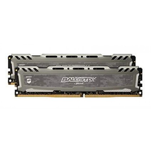 Модуль памяті для компютера DDR4 16GB (2x8GB) 2400 MHz Ballistix Sport LT Gray Micron (BLS2K8G4D240FSB)