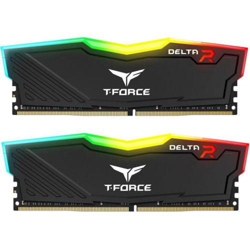 Модуль памяті для компютера DDR4 32GB (2x16GB) 3200 MHz T-Force Delta Black RGB Team (TF3D432G3200HC16CDC01)