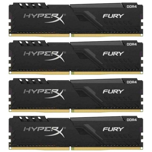 Модуль памяті для компютера DDR4 128GB (4x32GB) 3600 MHz Fury Black Kingston Fury (ex.HyperX) (HX436C18FB3K4/128)