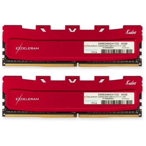 Модуль памяті для компютера DDR4 64GB (2x32GB) 2400 MHz Red Kudos eXceleram (EKRED4642417CD)