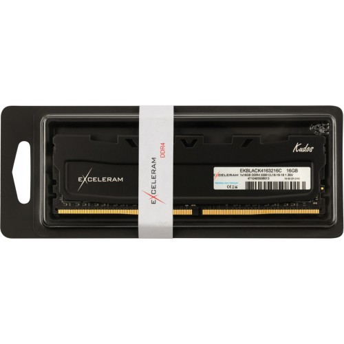 Модуль памяті для компютера DDR4 16GB 3200 MHz Black Kudos eXceleram (EKBLACK4163216C)