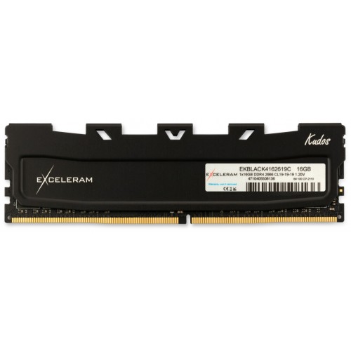 Модуль памяті для компютера DDR4 16GB 2666 MHz Black Kudos eXceleram (EKBLACK4162619C)