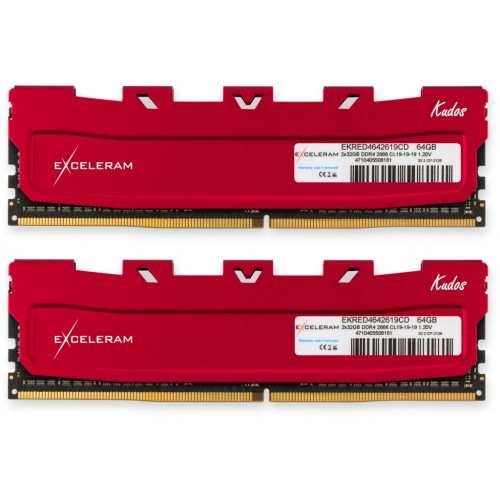 Модуль памяті для компютера DDR4 64GB (2x32GB) 2666 MHz Red Kudos eXceleram (EKRED4642619CD)