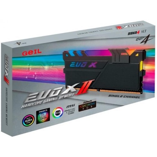 Модуль памяті для компютера DDR4 8GB 3000 MHz Evo X II Black RGB LED Geil (GEXSB48GB3000C16ASC)