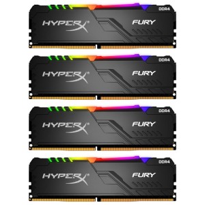 Модуль памяті для компютера DDR4 128GB (4x32GB) 3200 MHz HyperX Fury RGB Kingston Fury (ex.HyperX) (HX432C16FB3AK4/128)