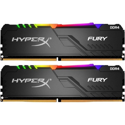 Модуль памяті для компютера DDR4 64GB (2x32GB) 3600 MHz HyperX Fury RGB Black Kingston Fury (ex.HyperX) (HX436C18FB3AK2/64)