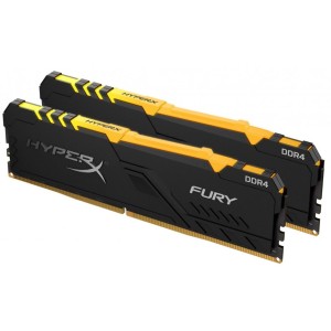 Модуль памяті для компютера DDR4 32GB (2x16GB) 2666 MHz HyperX Fury RGB Kingston Fury (ex.HyperX) (HX426C16FB4AK2/32)