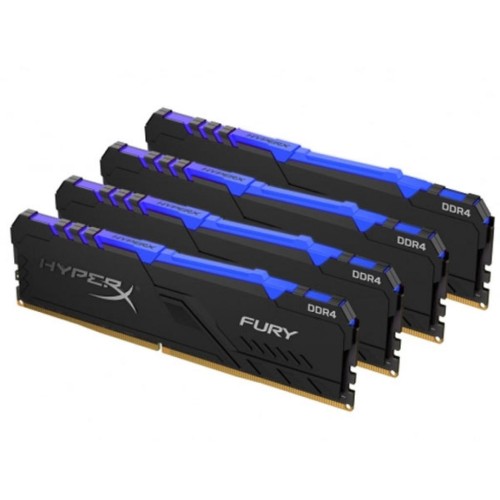 Модуль памяті для компютера DDR4 64GB (4x16GB) 3000 MHz HyperX Fury RGB Kingston Fury (ex.HyperX) (HX430C16FB4AK4/64)