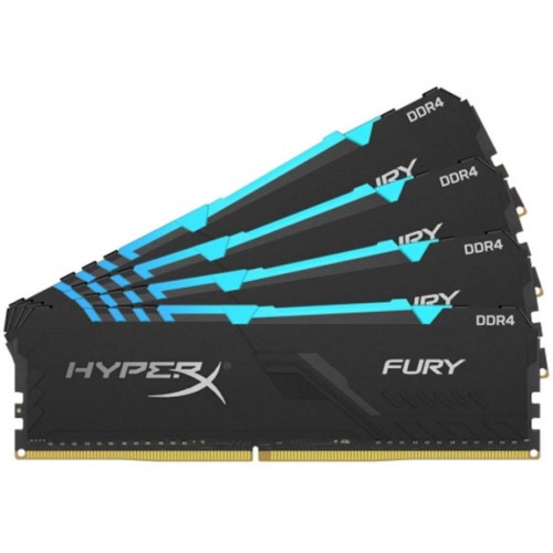 Модуль памяті для компютера DDR4 64GB (4x16GB) 3000 MHz HyperX Fury RGB Kingston Fury (ex.HyperX) (HX430C16FB4AK4/64)