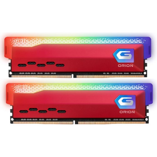 Модуль памяті для компютера DDR4 16GB (2x8GB) 3200 MHz Orion RGB Racing Red Geil (GOSR416GB3200C16BDC)