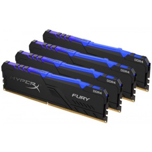 Модуль памяті для компютера DDR4 32GB (4x8GB) 3600 MHz HyperX Fury RGB Kingston Fury (ex.HyperX) (HX436C17FB3AK4/32)