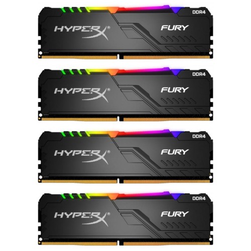 Модуль памяті для компютера DDR4 32GB (4x8GB) 3600 MHz HyperX Fury RGB Kingston Fury (ex.HyperX) (HX436C17FB3AK4/32)