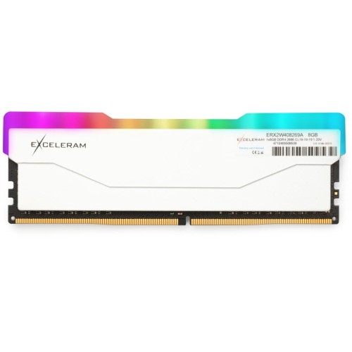 Модуль памяті для компютера DDR4 8GB 2666 MHz RGB X2 Series White eXceleram (ERX2W408269A)