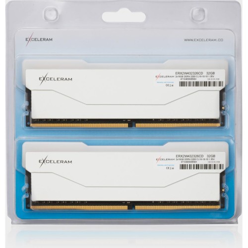 Модуль памяті для компютера DDR4 32GB (2x16GB) 3200 MHz RGB X2 Series White eXceleram (ERX2W432326CD)