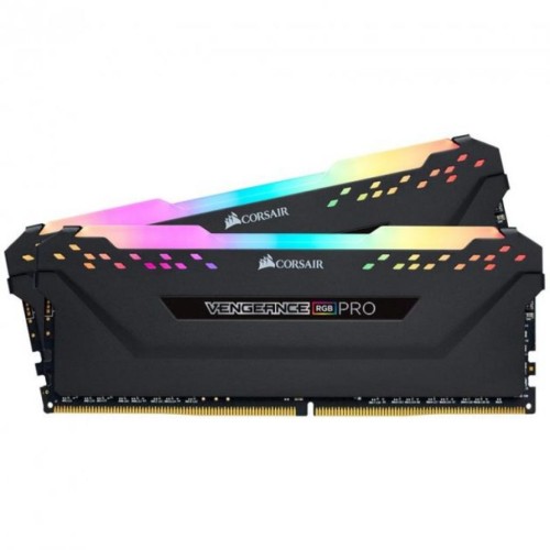 Модуль памяті для компютера DDR4 32GB (2x16GB) 3200 MHz Vengeance RGB Pro Black Corsair (CMW32GX4M2E3200C16-TUF)