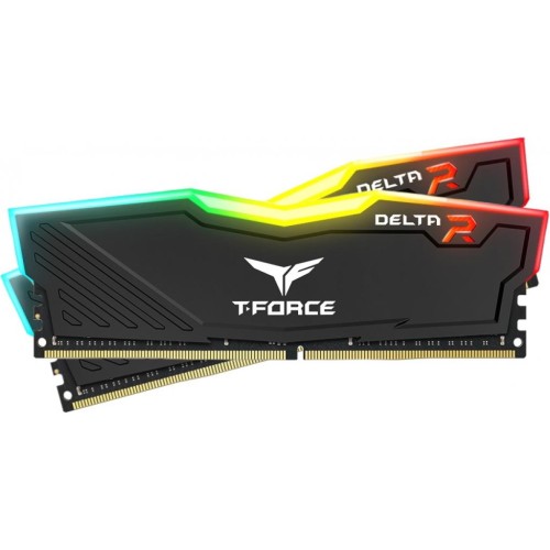 Модуль памяті для компютера DDR4 8GB (2x4GB) 3000 MHz T-Force Delta Black RGB Team (TF3D48G3000HC16CDC01)