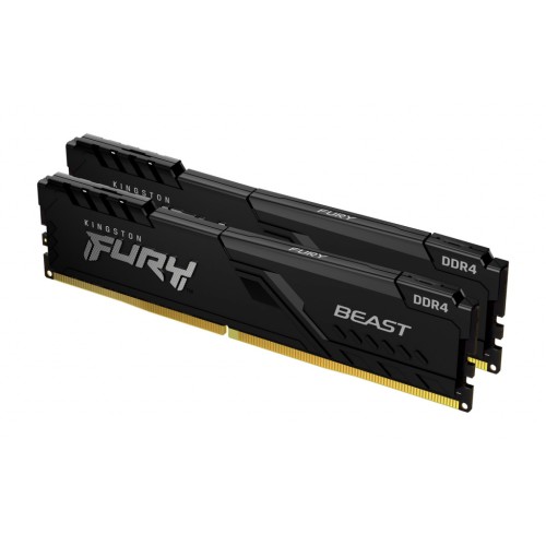 Модуль памяті для компютера DDR4 16GB (2x8GB) 2666 MHz Fury Beast Black Kingston Fury (ex.HyperX) (KF426C16BBK2/16)