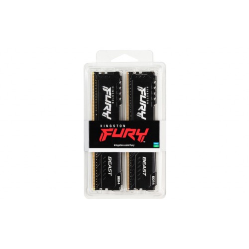 Модуль памяті для компютера DDR4 8GB (2x4GB) 2666 MHz Fury Beast Black Kingston Fury (ex.HyperX) (KF426C16BBK2/8)