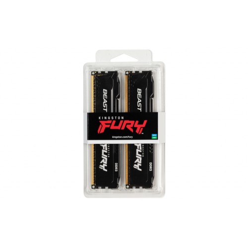 Модуль памяті для компютера DDR3 8GB (2x4GB) 1600 MHz Fury Beast Black Kingston Fury (ex.HyperX) (KF316C10BBK2/8)