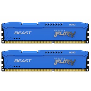 Модуль памяті для компютера DDR3 16GB (2x8GB) 1600 MHz Fury Beast Blue Kingston Fury (ex.HyperX) (KF316C10BK2/16)