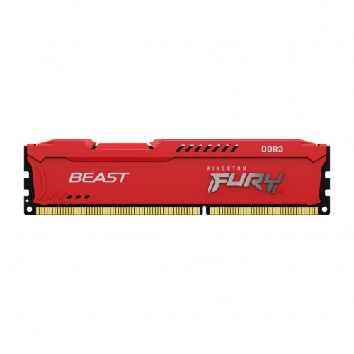 Модуль памяті для компютера DDR3 4GB 1600 MHz Fury Beast Red Kingston Fury (ex.HyperX) (KF316C10BR/4)