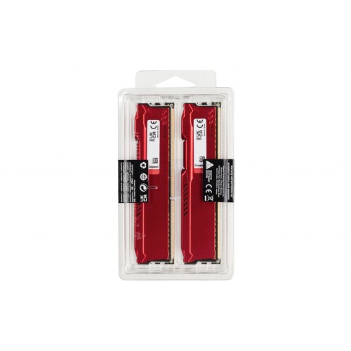 Модуль памяті для компютера DDR3 8GB (2x4GB) 1600 MHz Fury Beast Red Kingston Fury (ex.HyperX) (KF316C10BRK2/8)