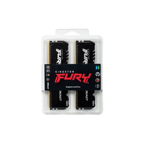 Модуль памяті для компютера DDR4 32GB (2x16GB) 3000 MHz Fury Beast RGB Kingston Fury (ex.HyperX) (KF430C15BB1AK2/32)
