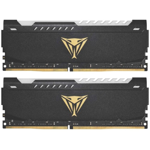 Модуль памяті для компютера DDR4 16GB (2x8GB) 3200 MHz Viper Steel RGB Black Patriot (PVSR416G320C8K)