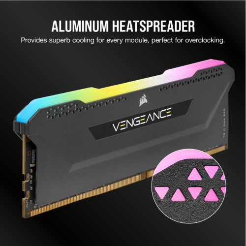 Модуль памяті для компютера DDR4 16GB (2x8GB) 3600 MHz Vengeance RGB Pro SL Black Corsair (CMH16GX4M2Z3600C18)