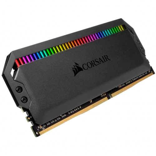 Модуль памяті для компютера DDR4 16GB (2x8GB) 3200 MHz Dominator Platinum RGB Black Corsair (CMT16GX4M2E3200C16)