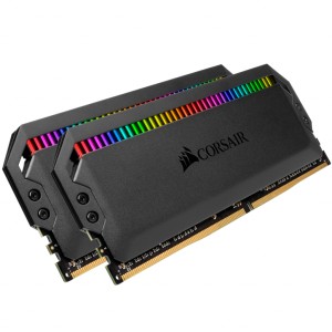 Модуль памяті для компютера DDR4 16GB (2x8GB) 3200 MHz Dominator Platinum RGB Black Corsair (CMT16GX4M2E3200C16)