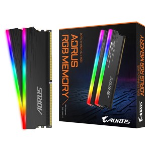 Модуль памяті для компютера DDR4 16GB (2x8GB) 3733 MHz AORUS RGB Fusion 2.0 Memory boost GIGABYTE (GP-ARS16G37D)