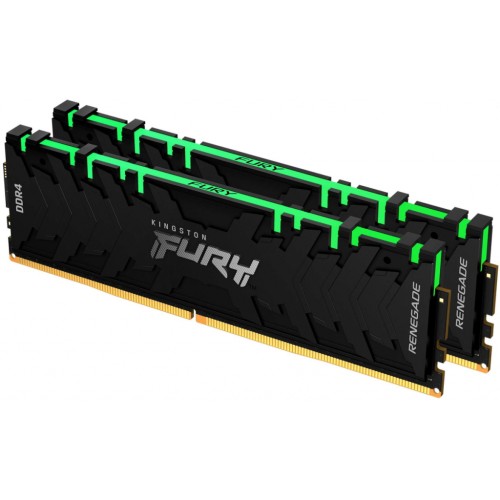 Модуль памяті для компютера DDR4 16GB (2x8GB) 4266 MHz Renegade RGB Black Kingston Fury (ex.HyperX) (KF442C19RBAK2/16)