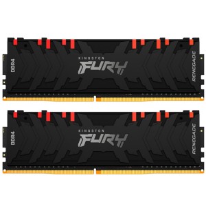 Модуль памяті для компютера DDR4 16GB (2x8GB) 4266 MHz Renegade RGB Black Kingston Fury (ex.HyperX) (KF442C19RBAK2/16)