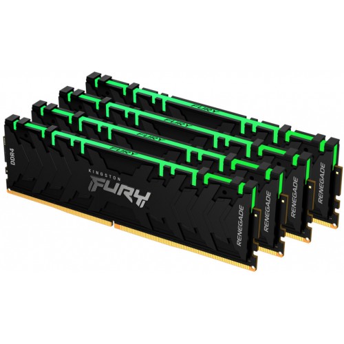 Модуль памяті для компютера DDR4 32GB (4x8GB) 3600 MHz Renegade RGB Black Kingston Fury (ex.HyperX) (KF436C16RBAK4/32)