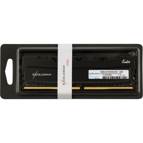 Модуль памяті для компютера DDR4 4GB 2666 MHz Black Kudos eXceleram (EKBLACK4042619A)