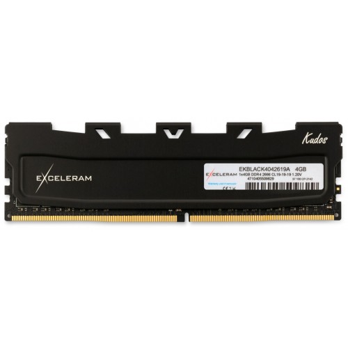 Модуль памяті для компютера DDR4 4GB 2666 MHz Black Kudos eXceleram (EKBLACK4042619A)