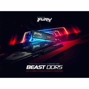 Модуль памяті для компютера DDR5 16GB 5600 MHz Beast Black Kingston Fury (ex.HyperX) (KF556C40BB-16)