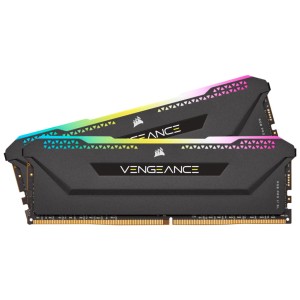 Модуль памяті для компютера DDR4 16GB (2x8GB) 3200 MHz Vengeance RGB PRO Black Corsair (CMH16GX4M2E3200C16)