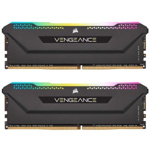 Модуль памяті для компютера DDR4 16GB (2x8GB) 3200 MHz Vengeance RGB PRO Black Corsair (CMH16GX4M2E3200C16)